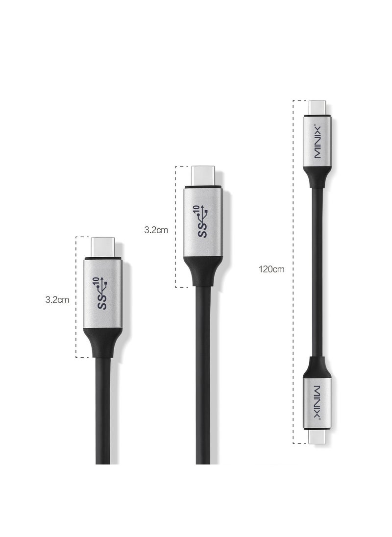 Minix MINIX USB C to USB C Cable 31 4 Feet 120cm Type C Fast Charger Power DeliveryData Transfer speeds up to 10Gbps4K Video Output Compatibility for Windows Mac Chrome OS  - Image 2