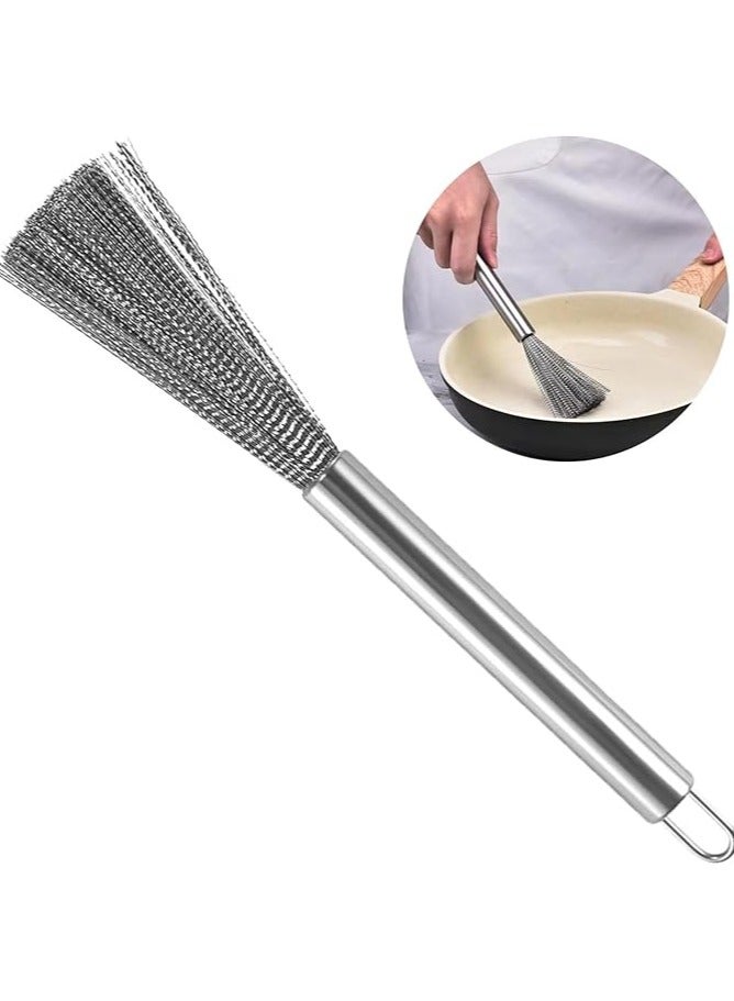 Steel wool brush with handle for cleaning dishes, pans, pots, and kitchen utensils Bottle brushes