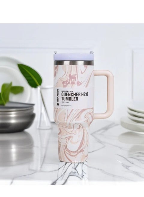 Quencher Stainless Steel Vacuum Insulated Tumbler with Lid and Straw for Water, Iced Tea or Coffee, Smoothie and More, 40 oz