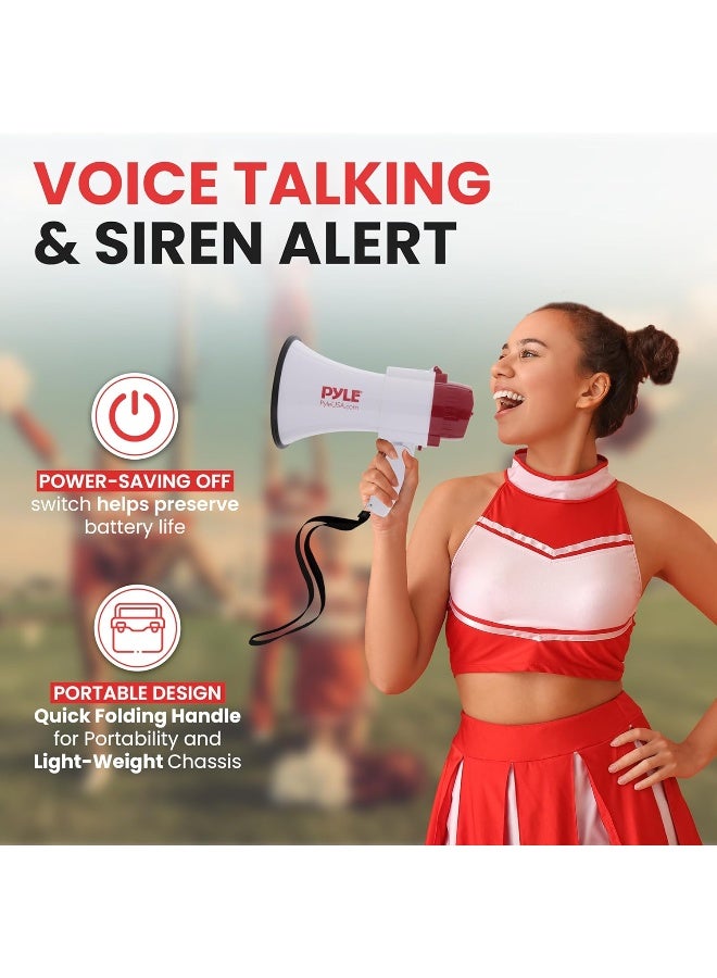 Pyle Megaphone Speaker Lightweight Bullhorn - Built-in Siren, Adjustable Volume Control and 800 Yard Range - Image 2