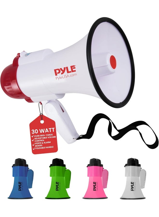Pyle Megaphone Speaker Lightweight Bullhorn - Built-in Siren, Adjustable Volume Control and 800 Yard Range - Image 1