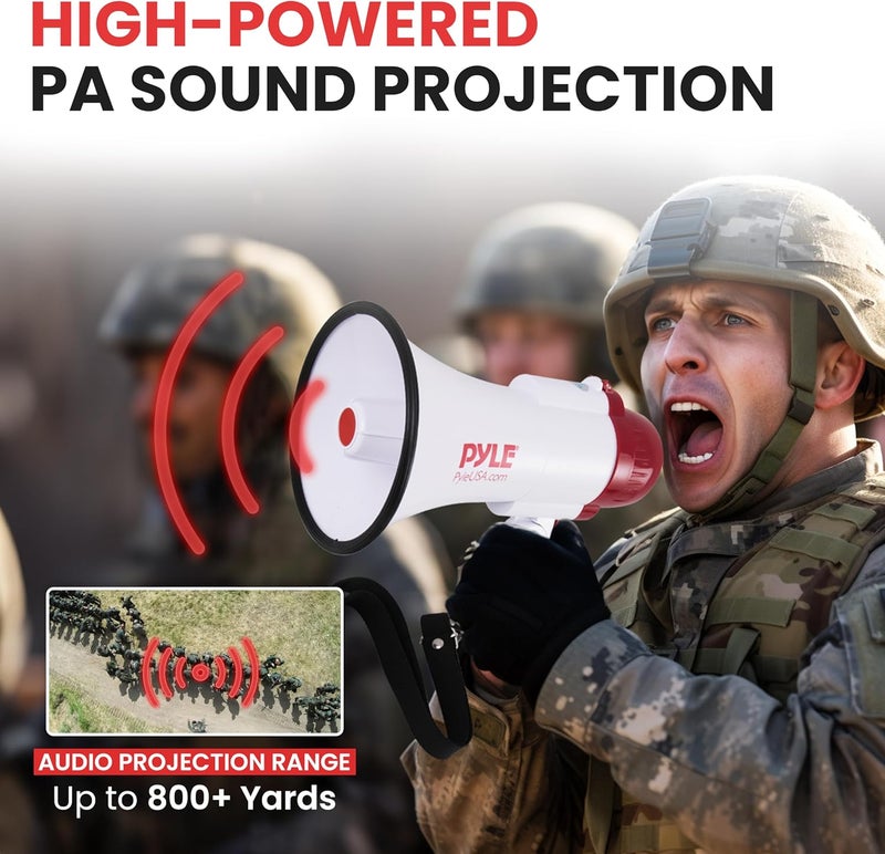 Pyle Megaphone Speaker Lightweight Bullhorn - Built-in Siren, Adjustable Volume Control and 800 Yard Range - Image 5