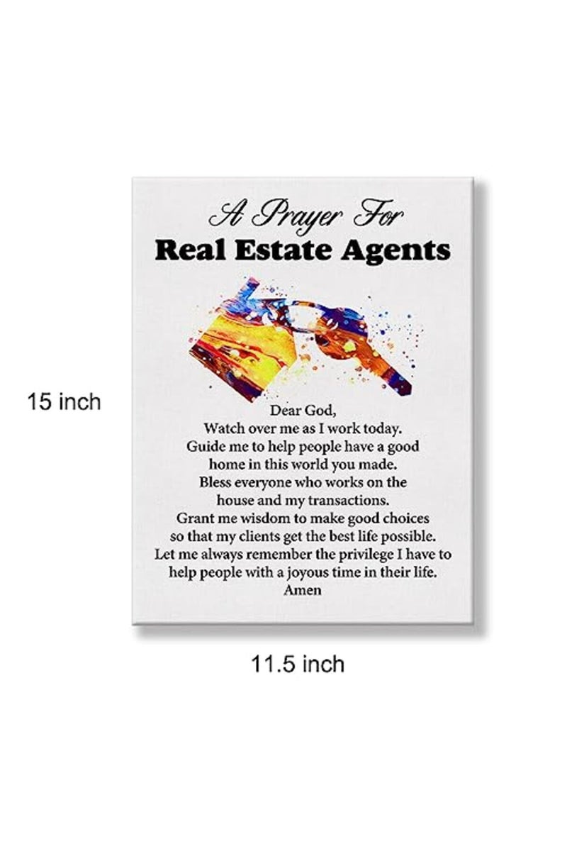 Hijie a Real Estate Agent's Prayer Quote Poster Canvas Wall Art for Office Home Decor - Image 3