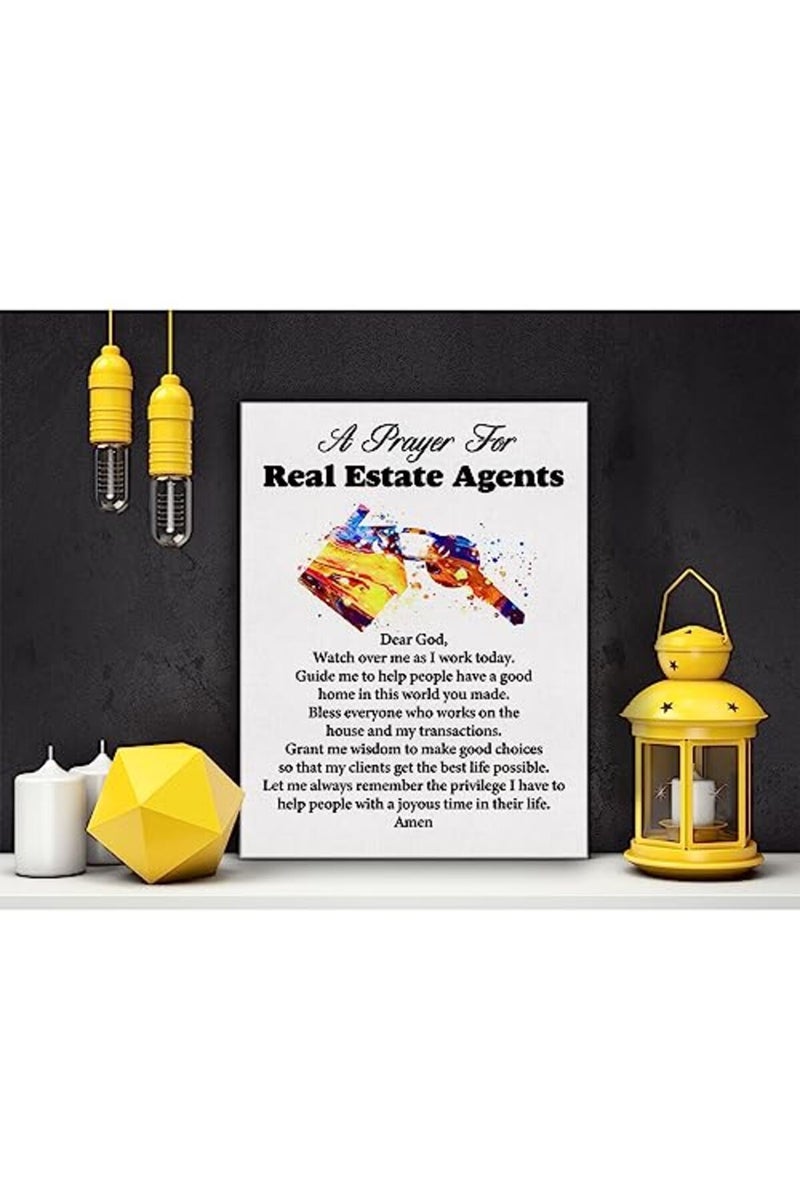 Hijie a Real Estate Agent's Prayer Quote Poster Canvas Wall Art for Office Home Decor - Image 5