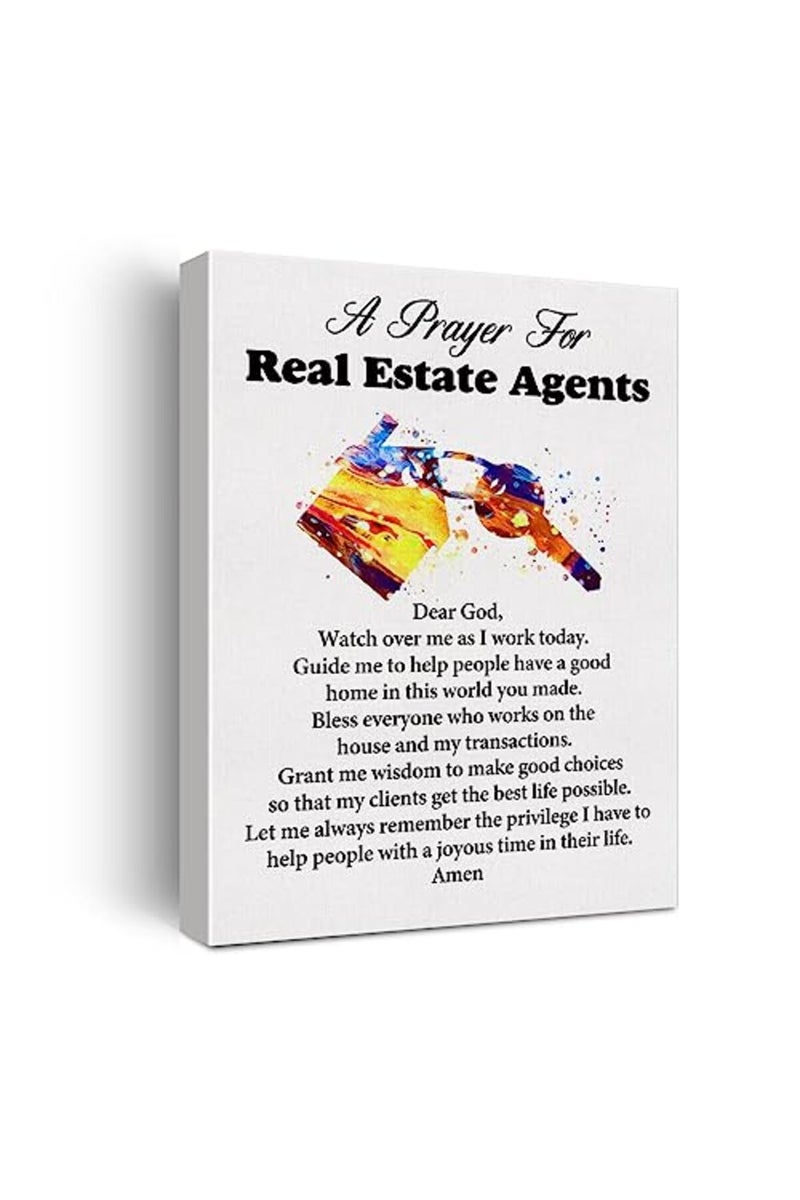 Hijie a Real Estate Agent's Prayer Quote Poster Canvas Wall Art for Office Home Decor - Image 2