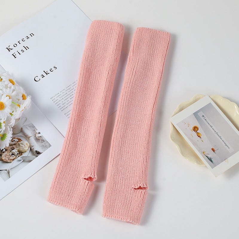 Knitted Leg Warmers for Ballet Yoga Sport Pink 