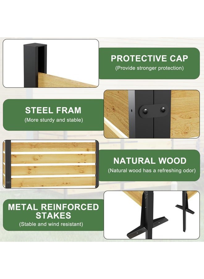 Bathenum 72.8”H x 38.5”W (1 Panel) Cedar Wood Privacy Screen, Outdoor Privacy Walls, Privacy Wood Fence for Pool Equipment Enclosure, Trash Can Enclosures, Air Conditioner Fence - Image 5