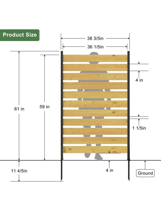 Bathenum 72.8”H x 38.5”W (1 Panel) Cedar Wood Privacy Screen, Outdoor Privacy Walls, Privacy Wood Fence for Pool Equipment Enclosure, Trash Can Enclosures, Air Conditioner Fence - Image 3