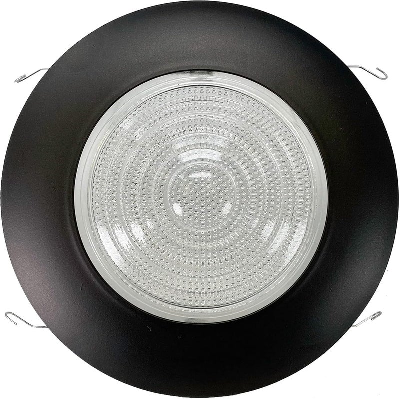 PROCURU 6-Inch Oil Rubbed Bronze Metal Shower Trim with Fresnel Glass for Wet Locations (Dark Brown, 1-Pack) - Image 1