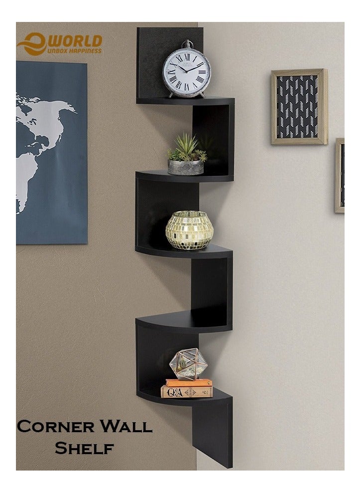 إي وورلد رف زاوية مثبت على الحائط 5 طبقات لغرفة النوم وغرفة المعيشة - Image 1