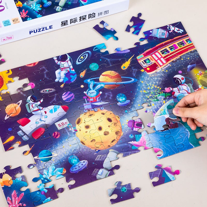 Children Aged 3-6-8 Early Education Educational Toys Focus Brain Thinking Logic Training Puzzle Puzzle 100 Pieces - Image 2