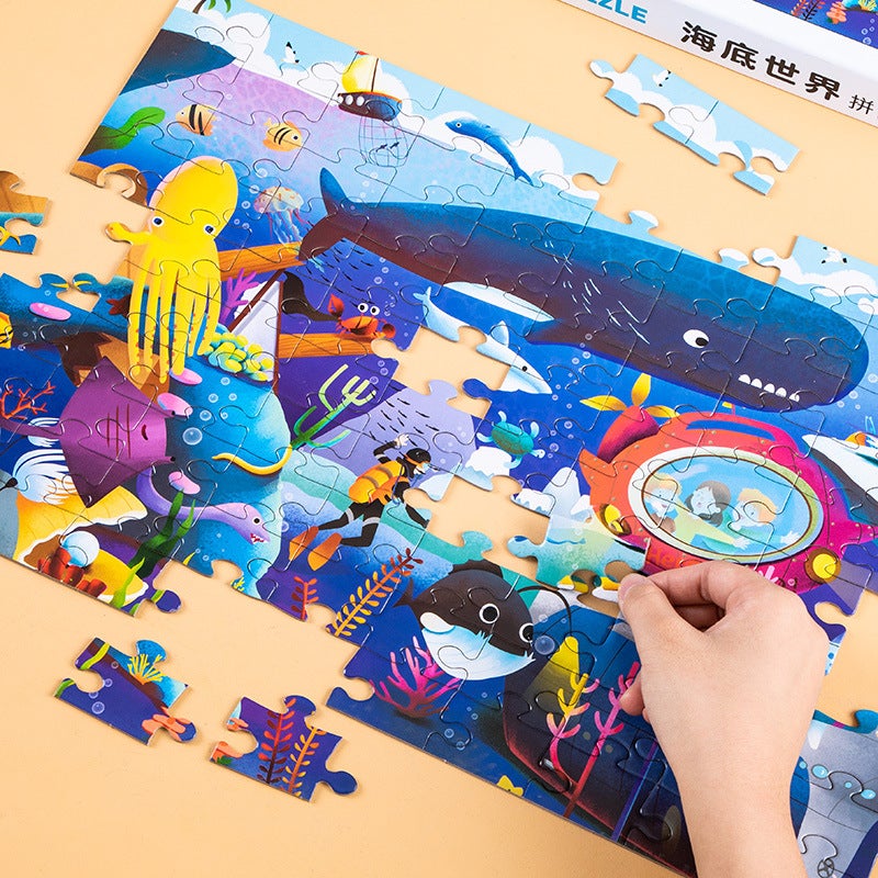 Children Aged 3-6-8 Early Education Educational Toys Focus Brain Thinking Logic Training Puzzle Puzzle 100 Pieces - Image 5