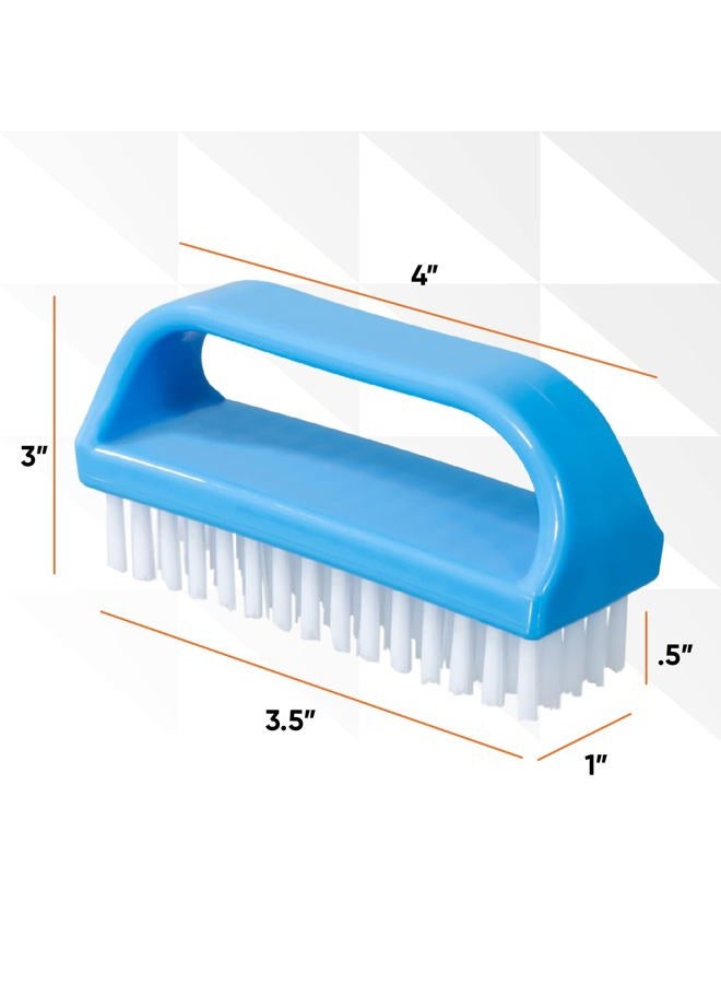 Superio Nail Scrubber Brush Nail Brush for Cleaning Fingernails Hand, and Toes, Small Scrub Brush Hand Scrubber Fingernail Brush Cleaner with Handle- Stiff Bristles, (3 Pack) - Image 2