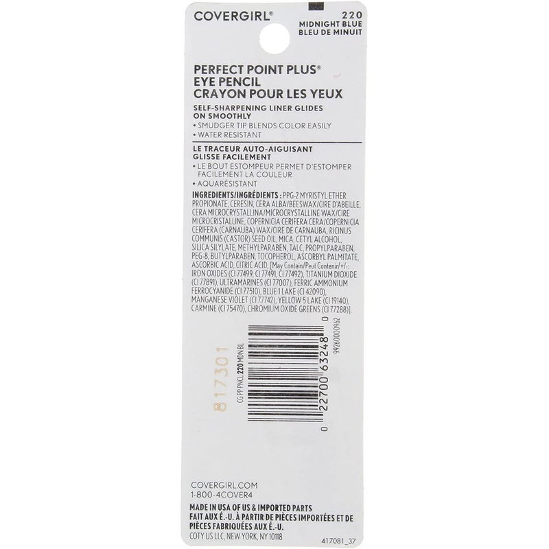 Covergirl Perfect Point Plus Self Sharpening Eye Pencil, Midnight Blue [220], 0.08 Ounce - Image 1