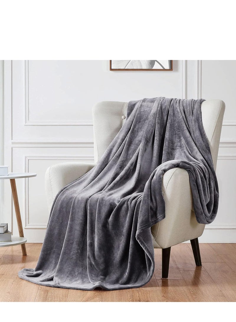 تراسل بطانية صوف من بلورفوكس 280 غرام لكل متر مربع القطيفة خفيفة الوزن بطانيات فلانيل مايكروفايبر فائقة النعومة للاريكة والسرير والكنبة فاخرة للغاية دافئة ومريحة لجميع المواسم بني 150 × 200 سم - Image 1