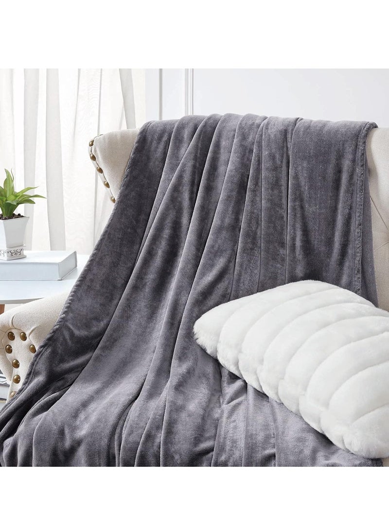 تراسل بطانية صوف من بلورفوكس 280 غرام لكل متر مربع القطيفة خفيفة الوزن بطانيات فلانيل مايكروفايبر فائقة النعومة للاريكة والسرير والكنبة فاخرة للغاية دافئة ومريحة لجميع المواسم بني 150 × 200 سم - Image 3