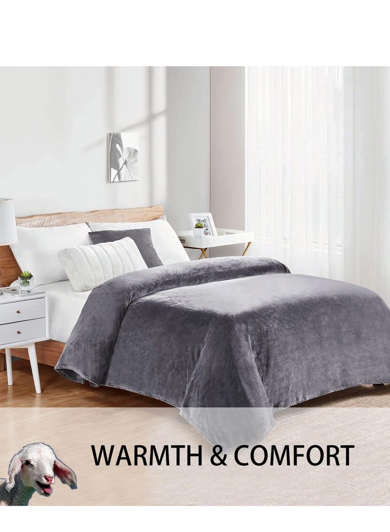 تراسل بطانية صوف من بلورفوكس 280 غرام لكل متر مربع القطيفة خفيفة الوزن بطانيات فلانيل مايكروفايبر فائقة النعومة للاريكة والسرير والكنبة فاخرة للغاية دافئة ومريحة لجميع المواسم بني 150 × 200 سم - Image 5