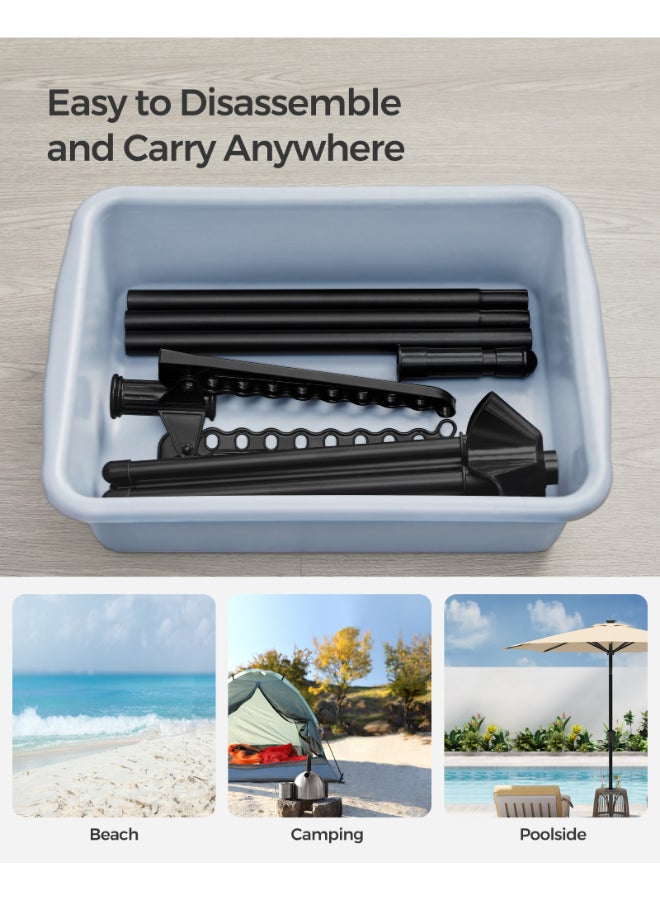 SONGMICS حامل الملابس من سونغميكس، رف تجفيف الملابس مع 3 أذرع دوارة لتعليق الملابس، رف غسيل داخلي قابل للطي بأربعة أرجل، مصنوع من الفولاذ المقاوم للصدأ، يتسع لـ 27 قطعة من الملابس، بارتفاع 150 سم، باللون الأسود - Image 5