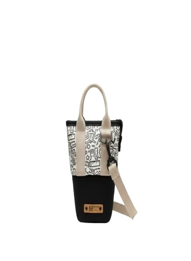 SID MAGIC Mini Sling Bag Aesthetic 6-in-1 Multi-Purpose Design Functions as a Pencil Pouch, Mini Sling Bag, Desk Organizer Caddy, Makeup Brush Holder, Water Bottle Carrier, and Travel (Black) - Image 1