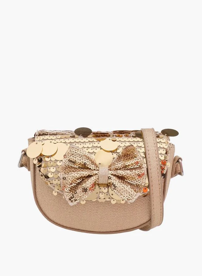 Disney Minnie Mouse Bow Embellished Crossbody Bag with Flap Closure