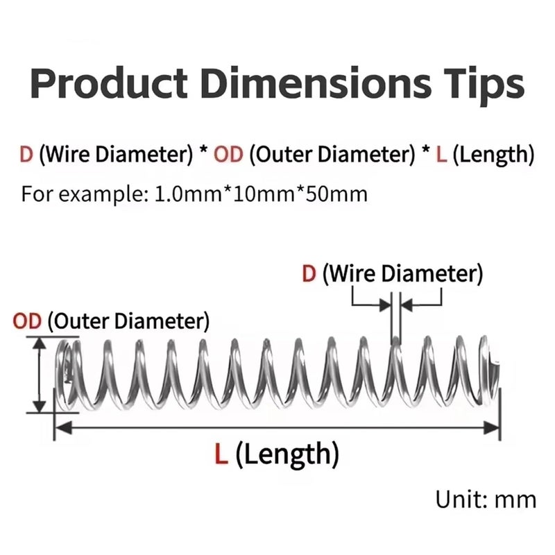Die Spring 50Pcs 0.5/0.6/0.7mm Micro Small Compression Spring OD4-12mm Length 5mm-50mm Surgical Tools&Electronics Repair for Mechanical Equipment(50mm,6mm,0.7mm) - Image 4