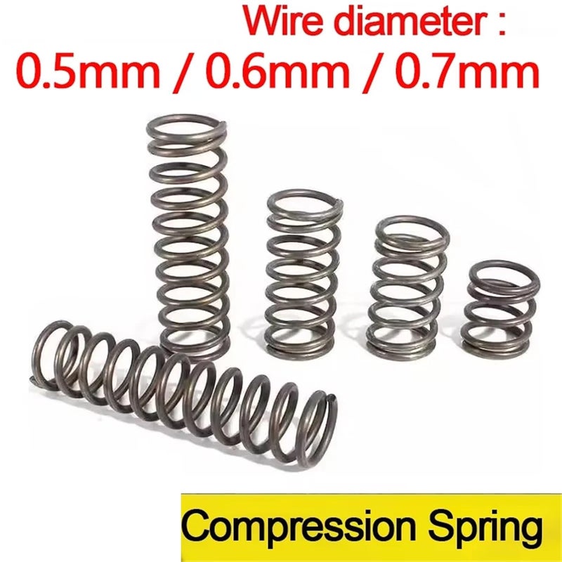 Die Spring 50Pcs 0.5/0.6/0.7mm Micro Small Compression Spring OD4-12mm Length 5mm-50mm Surgical Tools&Electronics Repair for Mechanical Equipment(50mm,6mm,0.7mm) - Image 2