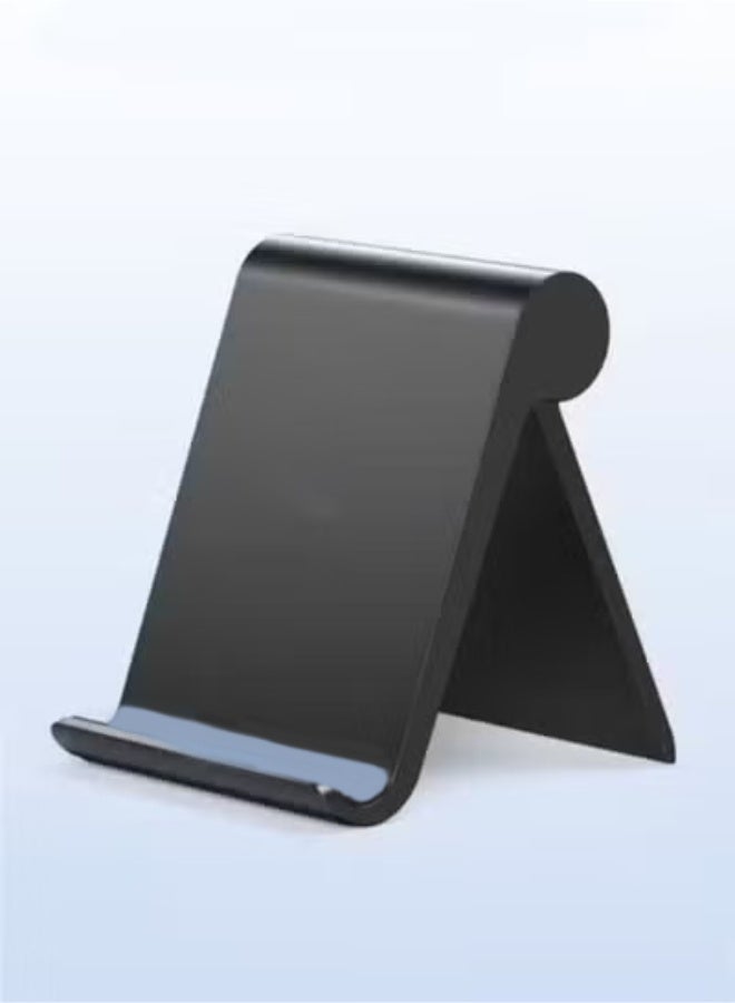 Desktop Portable Phone Stand (Black) - Stable & Anti-Slip, Compatible with iPhone 16/15 Series, Samsung S24/S23, Xiaomi/Honor Phones & Tablets/iPad