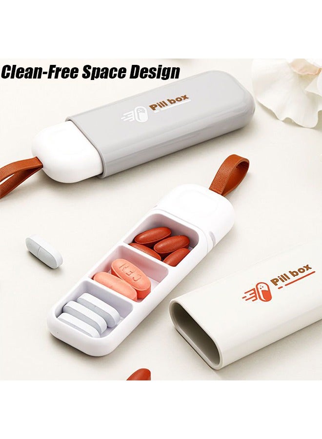 Travel Pill Organizer, 3 Cells Portable Pill Box with Silicone Carrying Rope, Pocket Pill Case, Small Medicine Box Prefect Gift for Office, Trip, Gym (White) - Image 4