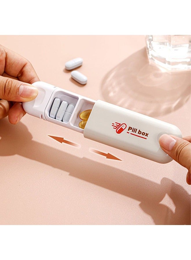 Travel Pill Organizer, 3 Cells Portable Pill Box with Silicone Carrying Rope, Pocket Pill Case, Small Medicine Box Prefect Gift for Office, Trip, Gym (White) - Image 3