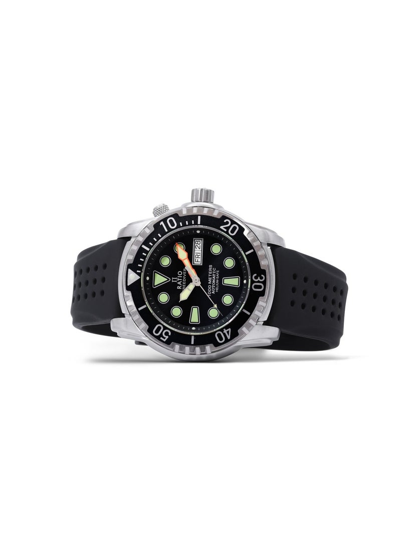 Ratio FreeDiver Version 02 Helium Safe 1000M Sapphire Automatic Black Dial 1068HA90-34VA-BLK-V02 Men's Watch - Image 2