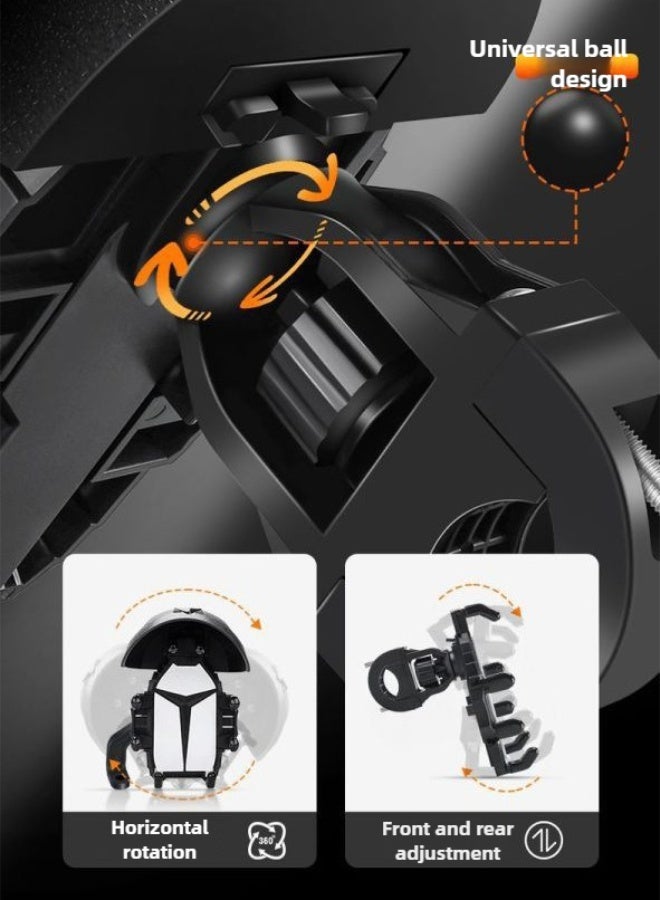 Haidue Black Handlebar Mini Helmet Phone Mount for Motorcycle/Bike|One-Handed 1-Second Quick Release + Auto-Locking Anti-Shake Waterproof|360°Rotation 4.7-7.0inch Phones Navigation Accessory - Image 5