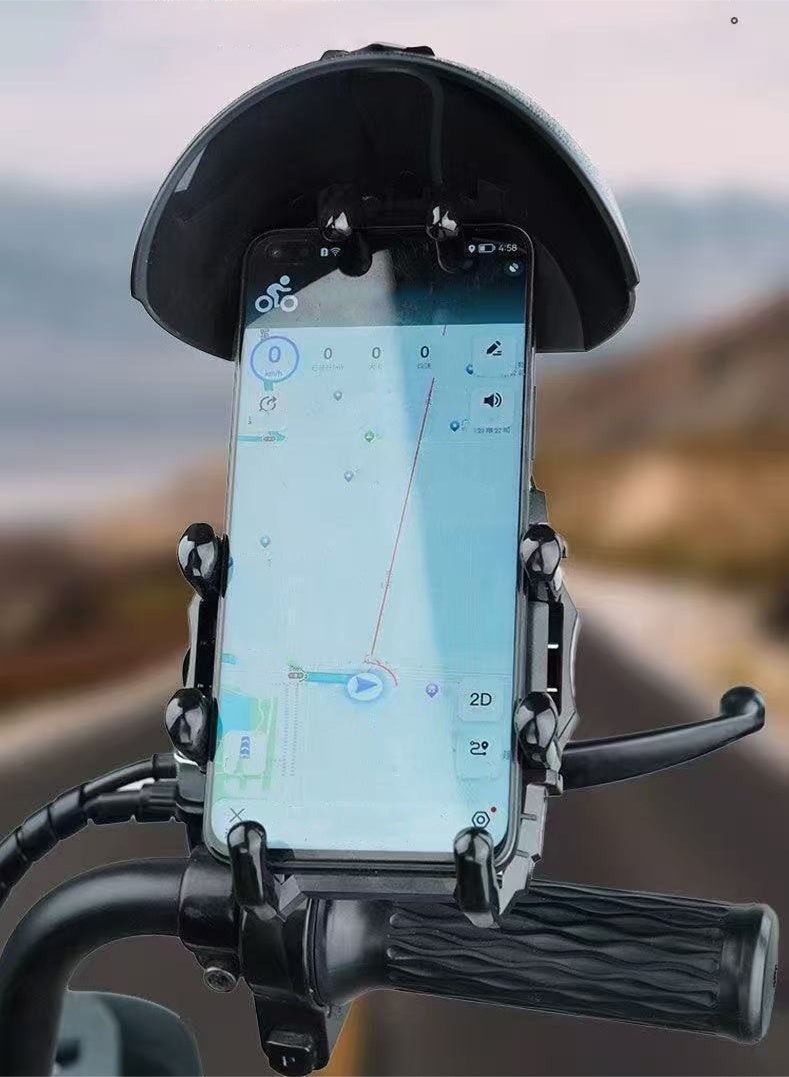 Haidue Black Handlebar Mini Helmet Phone Mount for Motorcycle/Bike|One-Handed 1-Second Quick Release + Auto-Locking Anti-Shake Waterproof|360°Rotation 4.7-7.0inch Phones Navigation Accessory - Image 4
