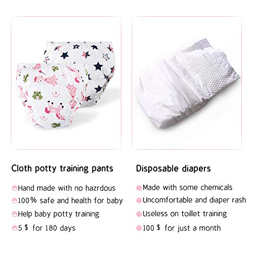 U0U Toddler Girls Training Pants 4 Pack,Baby Girl Cotton Training Underwear,Potty Training Underwear Toddler 3T Multicolor - Image 5