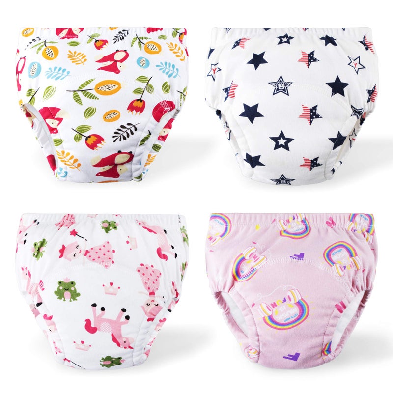 U0U Toddler Girls Training Pants 4 Pack,Baby Girl Cotton Training Underwear,Potty Training Underwear Toddler 3T Multicolor - Image 4