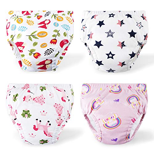U0U Toddler Girls Training Pants 4 Pack,Baby Girl Cotton Training Underwear,Potty Training Underwear Toddler 3T Multicolor - Image 1