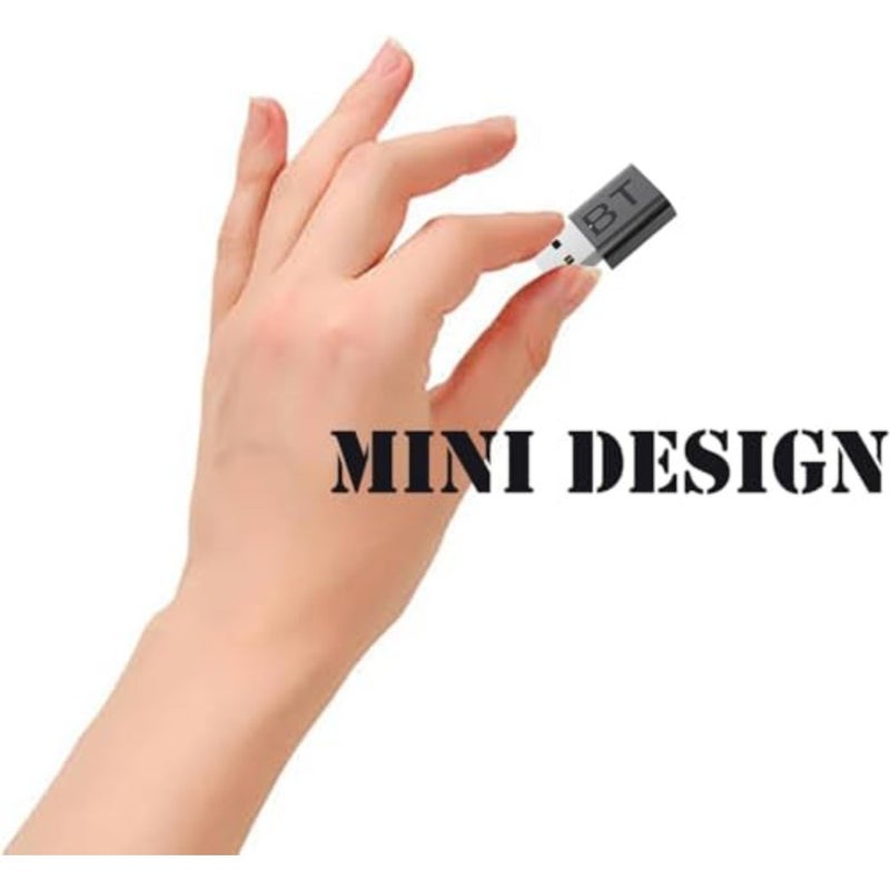 جهاز استقبال بلوتوث USB صغير 2 في 1، محول صوت لاسلكي 5.0، مجموعة أدوات السيارة 3.5 ملم، جهاز استقبال الموسيقى للمنزل/السيارة، نظام صوت ستيريو، محول بلوتوث Aux مع كابل 3.5 ملم - Image 5