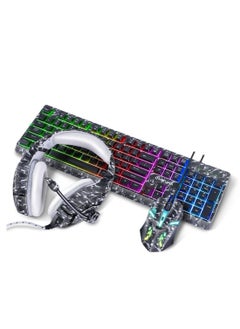 onikuma Onikuma TZ3002 3-in-1 RGB Wired Keyboard/ Mouse/ Headset Gaming Combo (Camo Grey)  - Image 2
