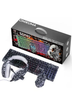 onikuma Onikuma TZ3002 3-in-1 RGB Wired Keyboard/ Mouse/ Headset Gaming Combo (Camo Grey)  - Image 3
