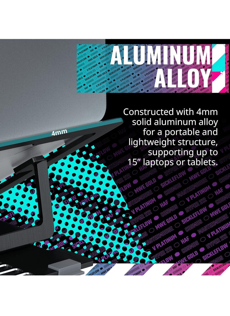 COOLER MASTER ErgoStand Air 30th Anniversary Laptop Cooler, Aluminum Alloy, Soft Rubber Padding, Ergonomic Versatility, Portable & Lightweight, Supports up to 15” Laptop | Black  - Image 3