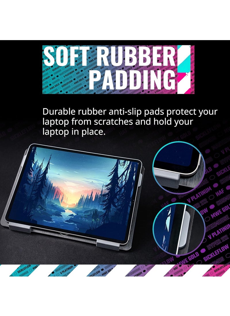 COOLER MASTER ErgoStand Air 30th Anniversary Laptop Cooler, Aluminum Alloy, Soft Rubber Padding, Ergonomic Versatility, Portable & Lightweight, Supports up to 15” Laptop | Black  - Image 4