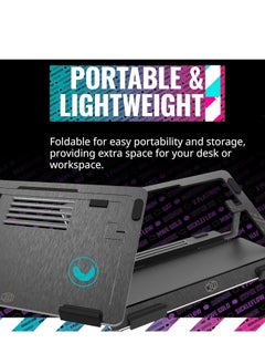 COOLER MASTER ErgoStand Air 30th Anniversary Laptop Cooler, Aluminum Alloy, Soft Rubber Padding, Ergonomic Versatility, Portable & Lightweight, Supports up to 15” Laptop | Black  - Image 5