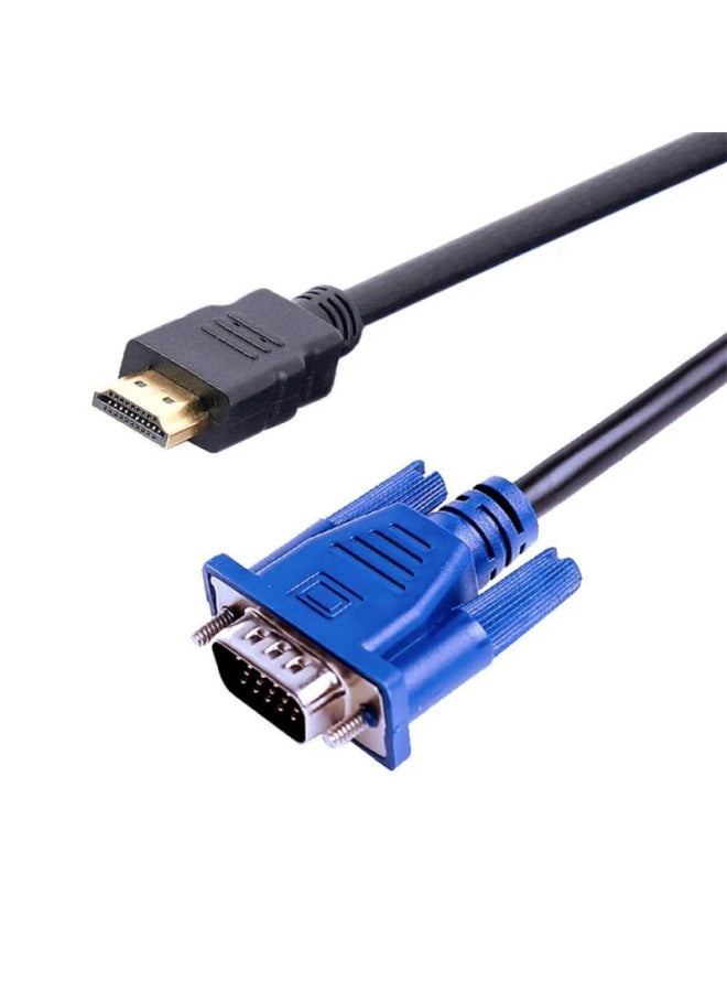 HD 1080P HDMI متوافق مع محول كابل VGA صوت فيديو اللون: أسود، طول الخط: 1.5 متر - Image 2
