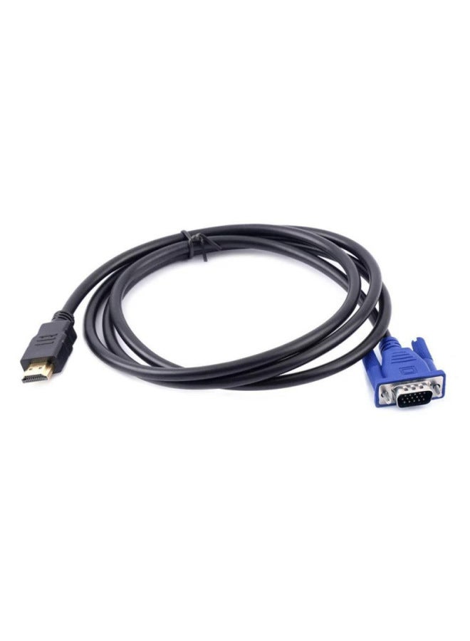 HD 1080P HDMI متوافق مع محول كابل VGA صوت فيديو اللون: أسود، طول الخط: 1.5 متر - Image 1