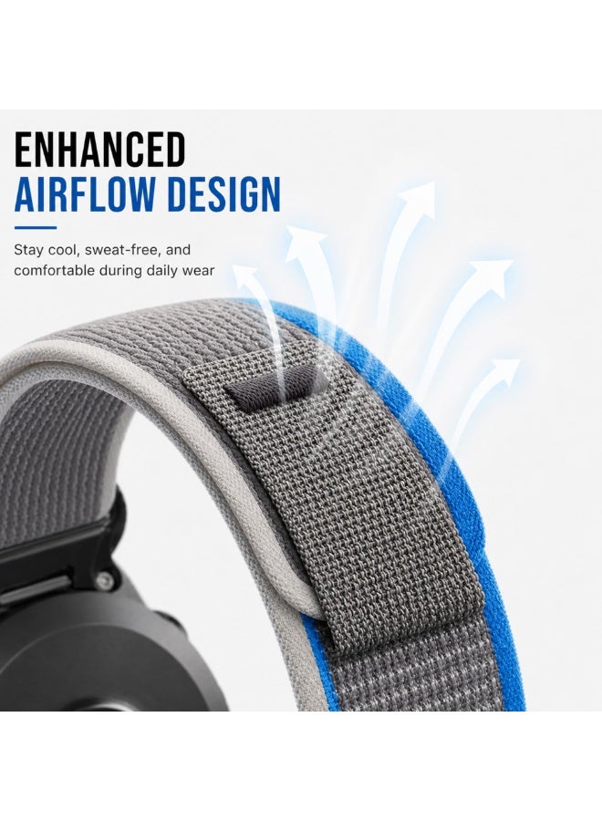 سوار ساعة رياضي 22 مم متوافق مع ساعات Garmin Fenix, Instinct, Forerunner, Descent, Epix Pro - نايلون منسوج ناعم - Image 5
