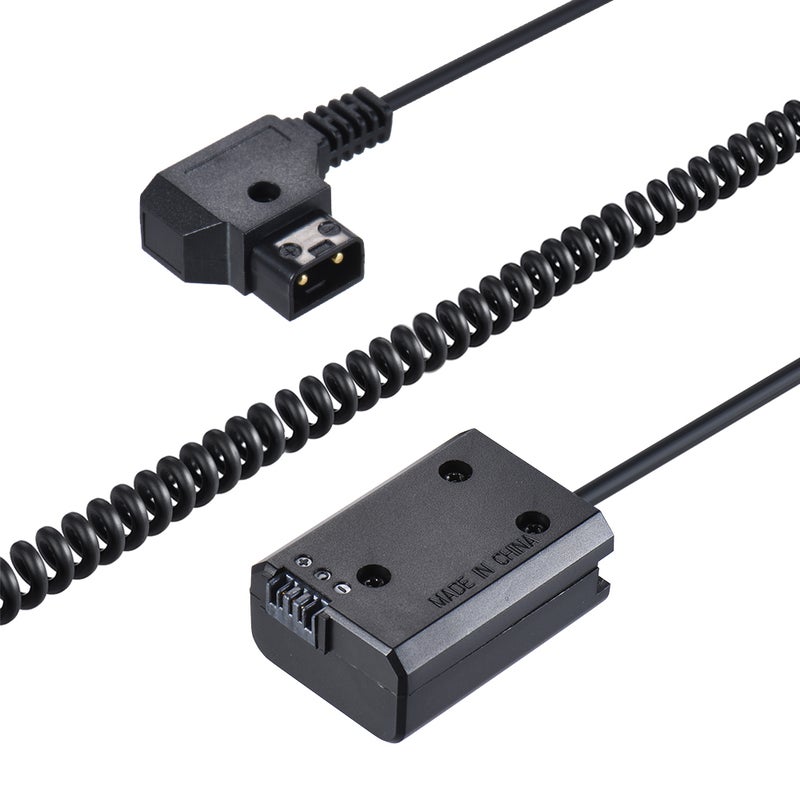 NP-FW50 Battery Coupler: 11-17V Wide Input 8V 2A Output Coiled Cable D-TAP Adapter - Elastic Neat Design Power Adapter for Sony Mirrorless Cameras & External V-Mount Batteries - Image 1