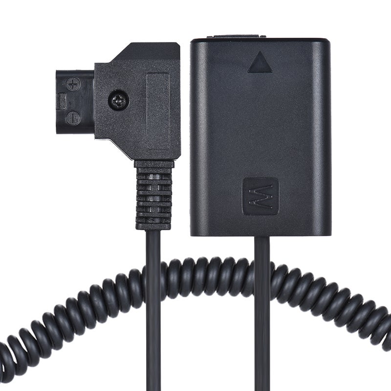 NP-FW50 Battery Coupler: 11-17V Wide Input 8V 2A Output Coiled Cable D-TAP Adapter - Elastic Neat Design Power Adapter for Sony Mirrorless Cameras & External V-Mount Batteries - Image 2
