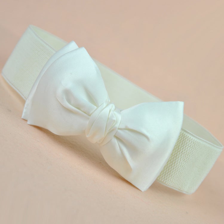 Korean Fashion Fabric Bow Belt for Women Yellow Yellow - Image 5