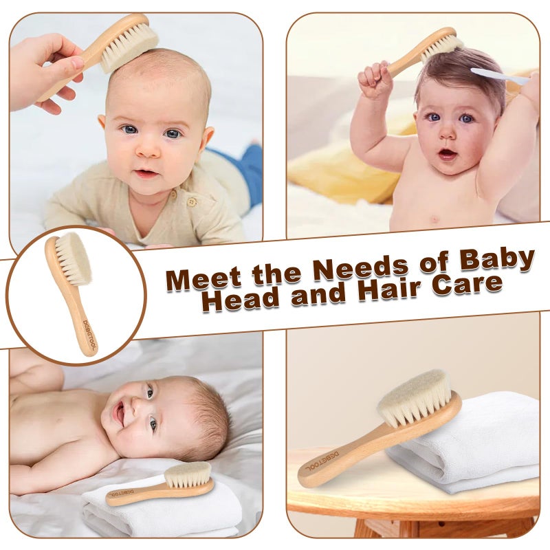 DEBETOOL Baby Hair Brush, 2 Packs - Natural Wooden Brush with Premium Goat Bristle, Ideal for Newborns & Toddlers, Promotes Healthy Hair Growth, Prevents Scalp Irritation, Off-white - Image 5