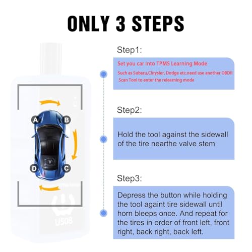 OBDResource أداة إعادة تعلم TPMS من OBDResource، أداة برمجة Tpm، أداة إعادة تعيين المستشعر، أداة تفعيل نظام مراقبة ضغط الإطارات U508 لسيارات فورد وجيب ودودج، عالمية - Image 5