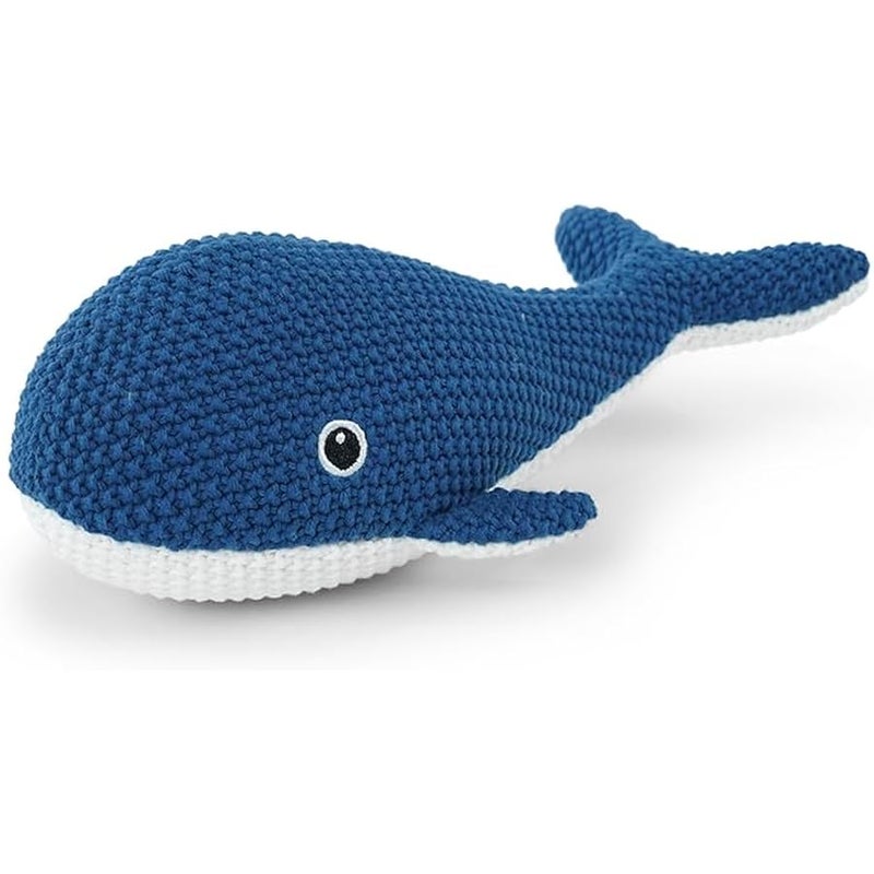 Stuffed Animal for Kids,8inch Ocean Toys Hand Knit Doll Baby Cute Doll Bed Time,Handmade Knit Whale Animal Toy Soft Cotton Knitted Animals Teddy Bear  Birthday Gifts (Whale) - Image 1